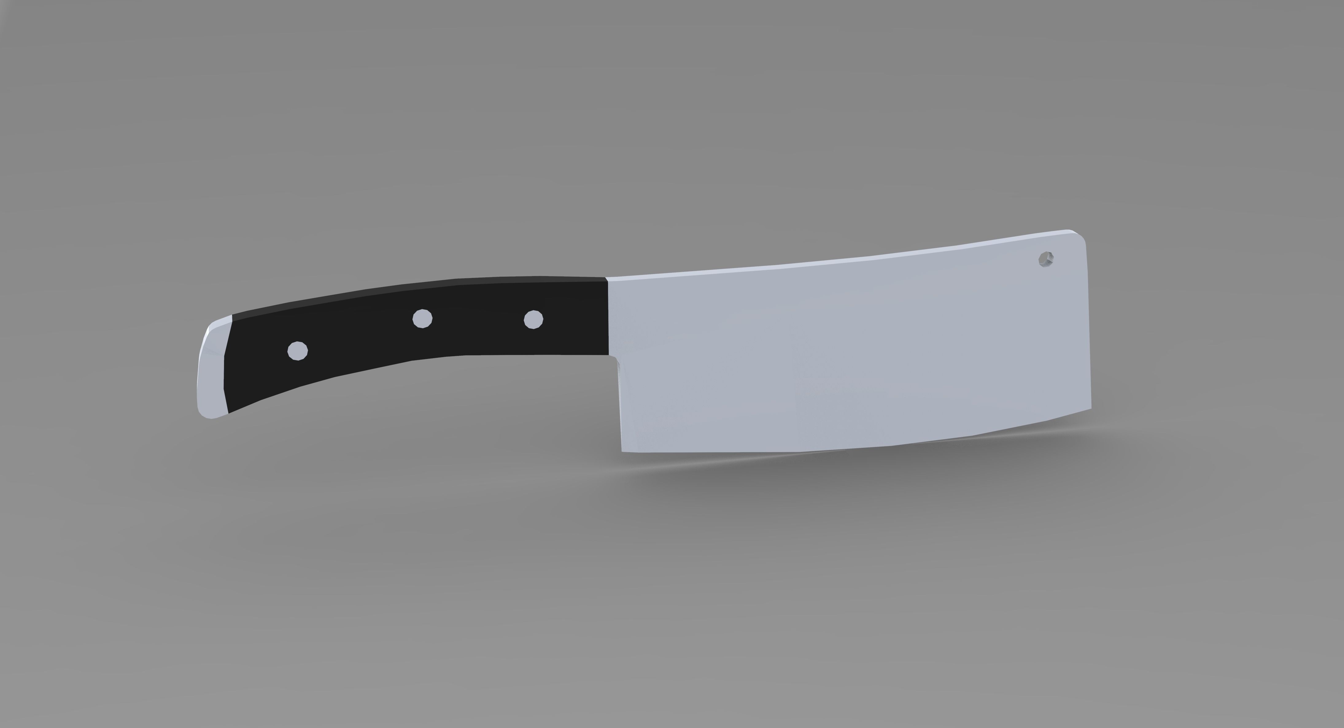 Cleaver 3D model knife Low-poly 3D model_4