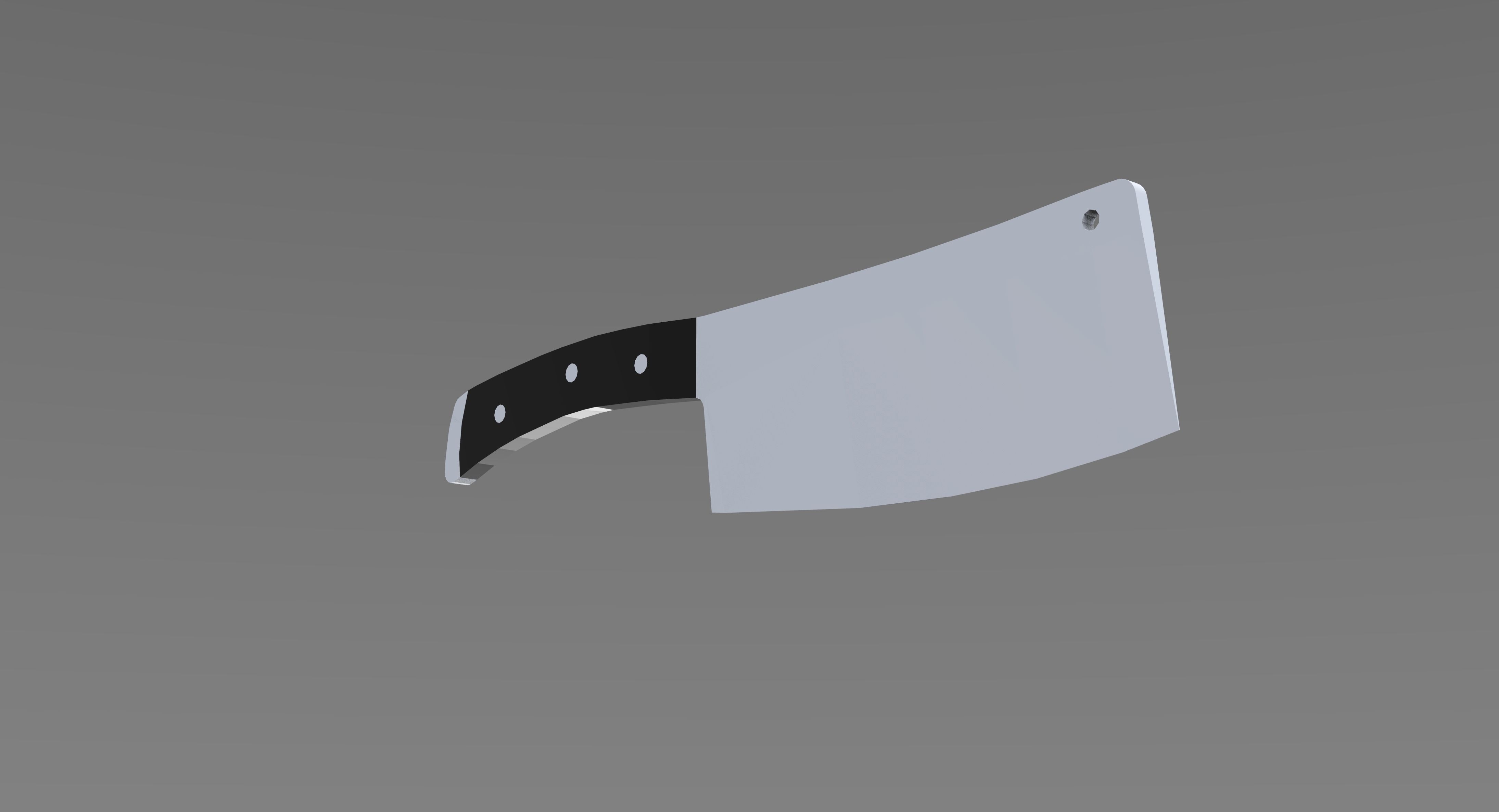 Cleaver 3D model knife Low-poly 3D model_5