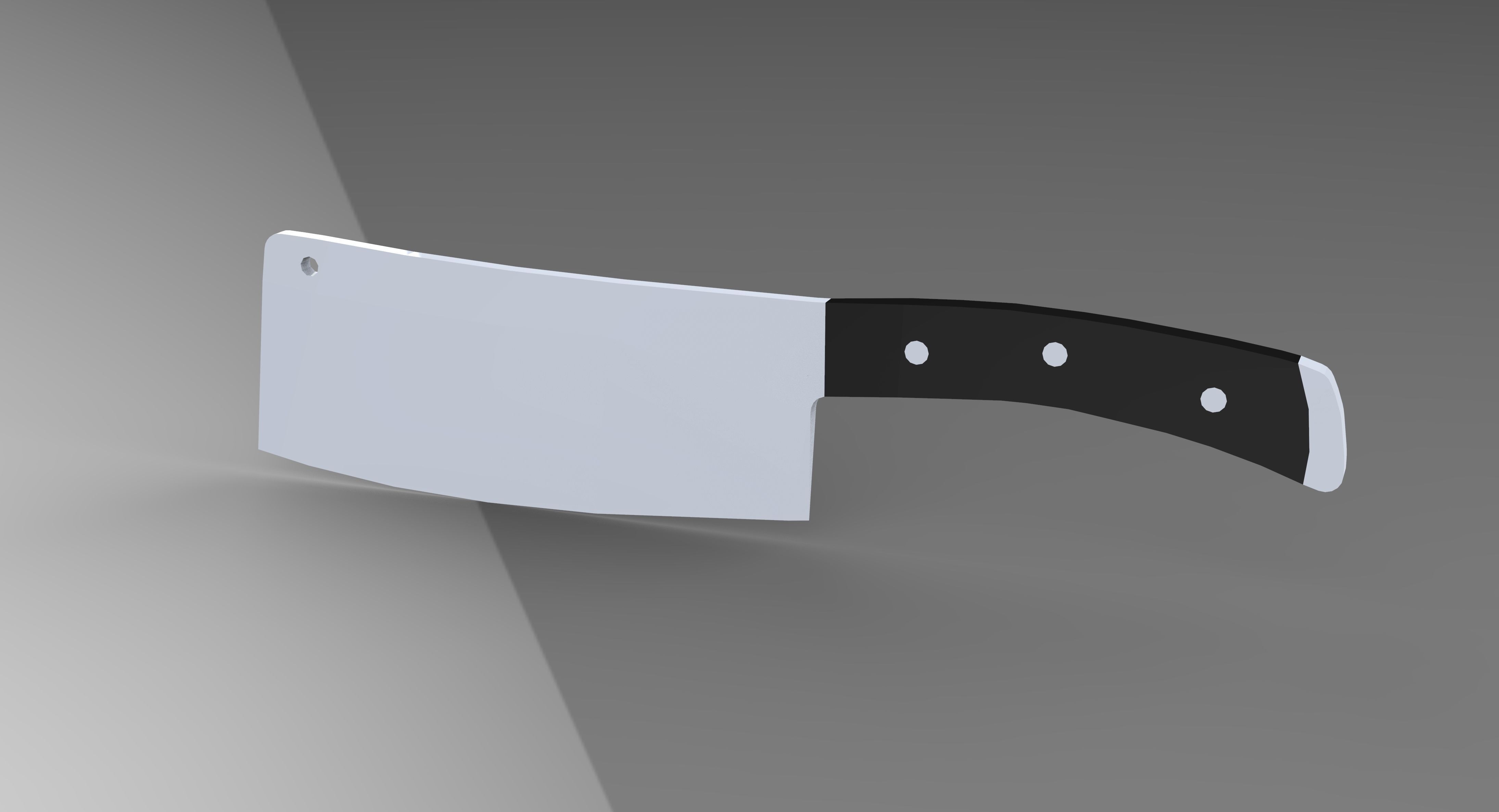 Cleaver 3D model knife Low-poly 3D model_1