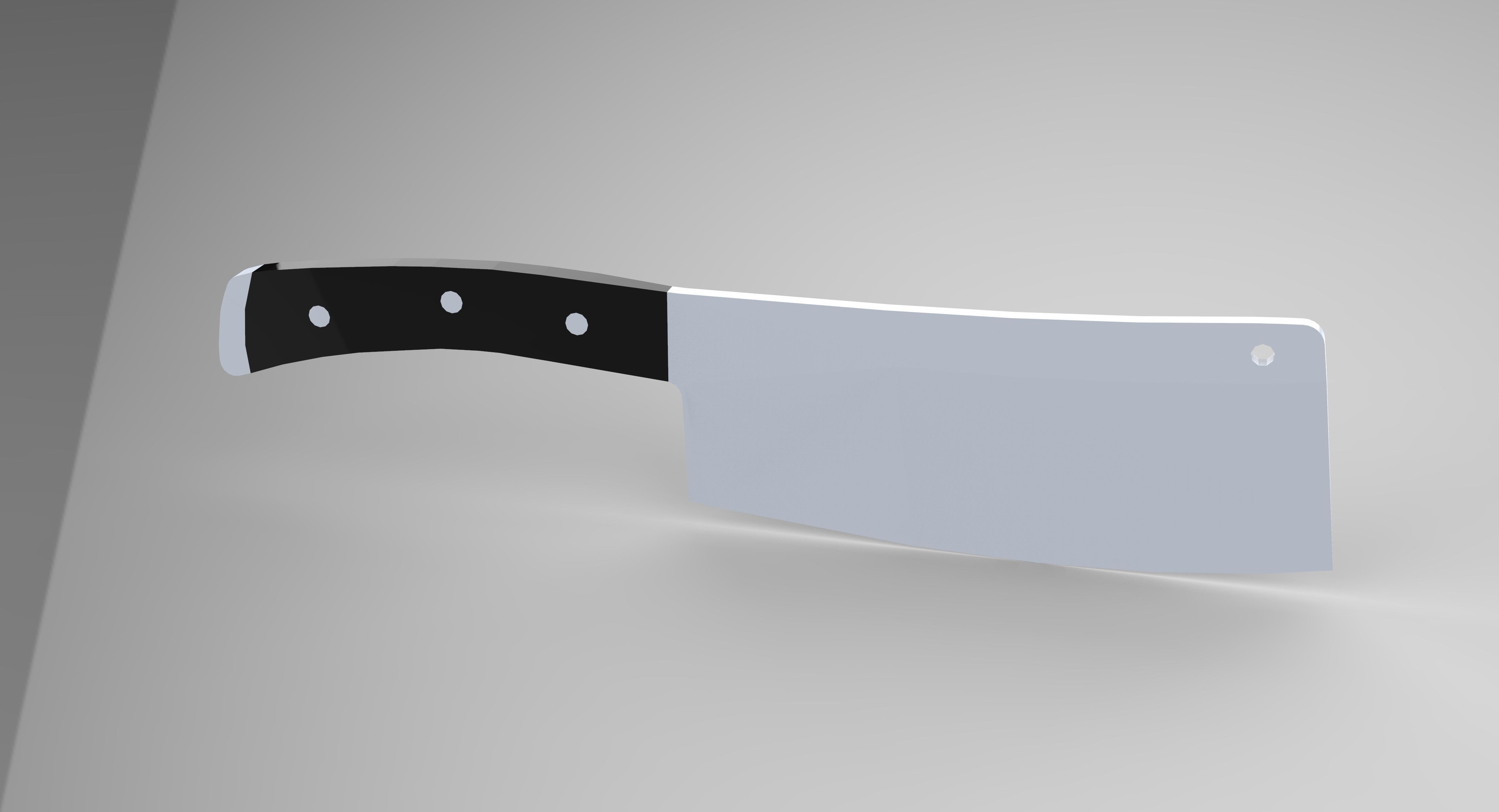 Cleaver 3D model knife Low-poly 3D model_3