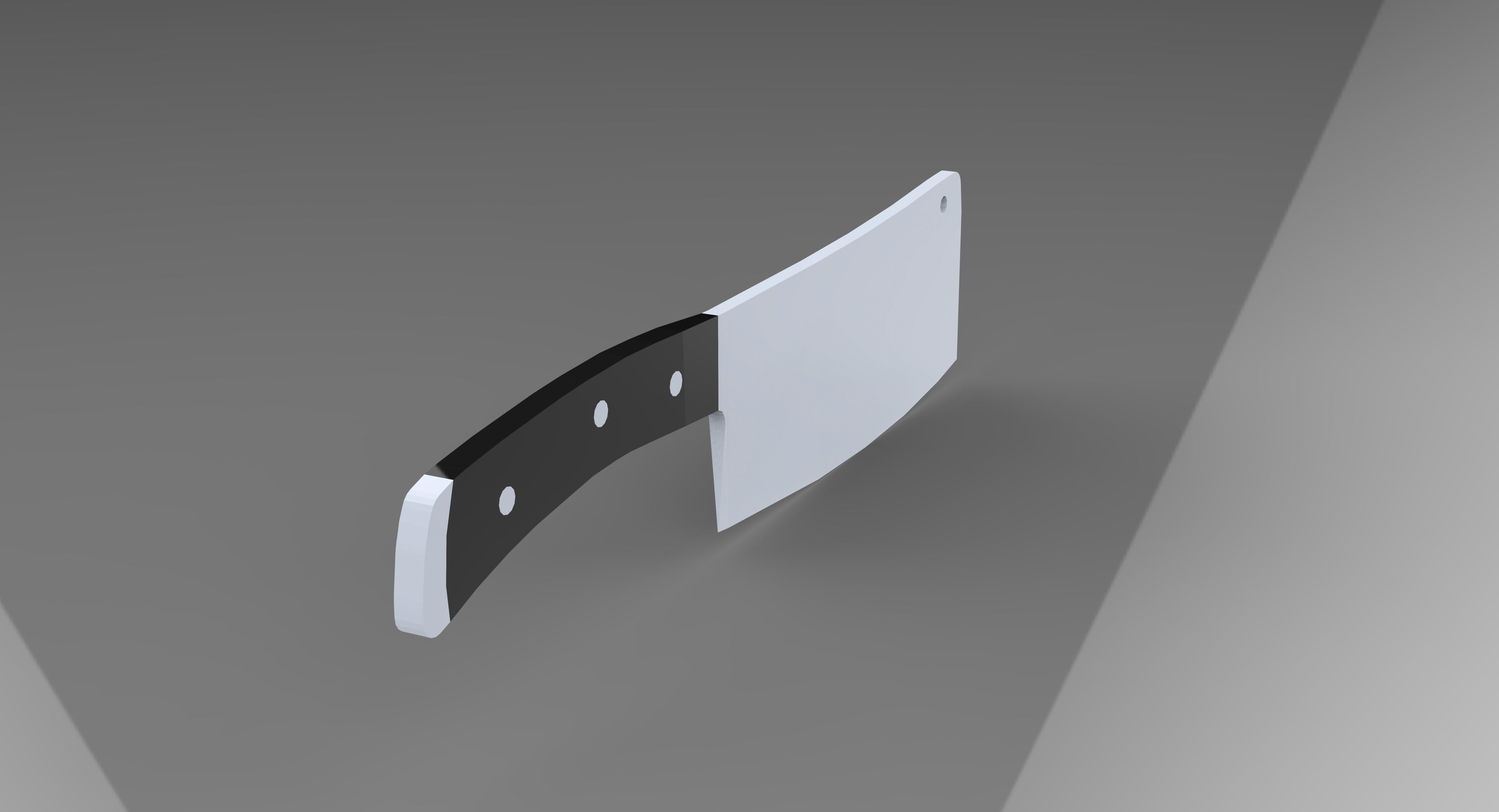 Cleaver 3D model knife Low-poly 3D model_2