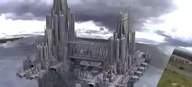 Sci-Fi Industrial Tower Fortress Complex