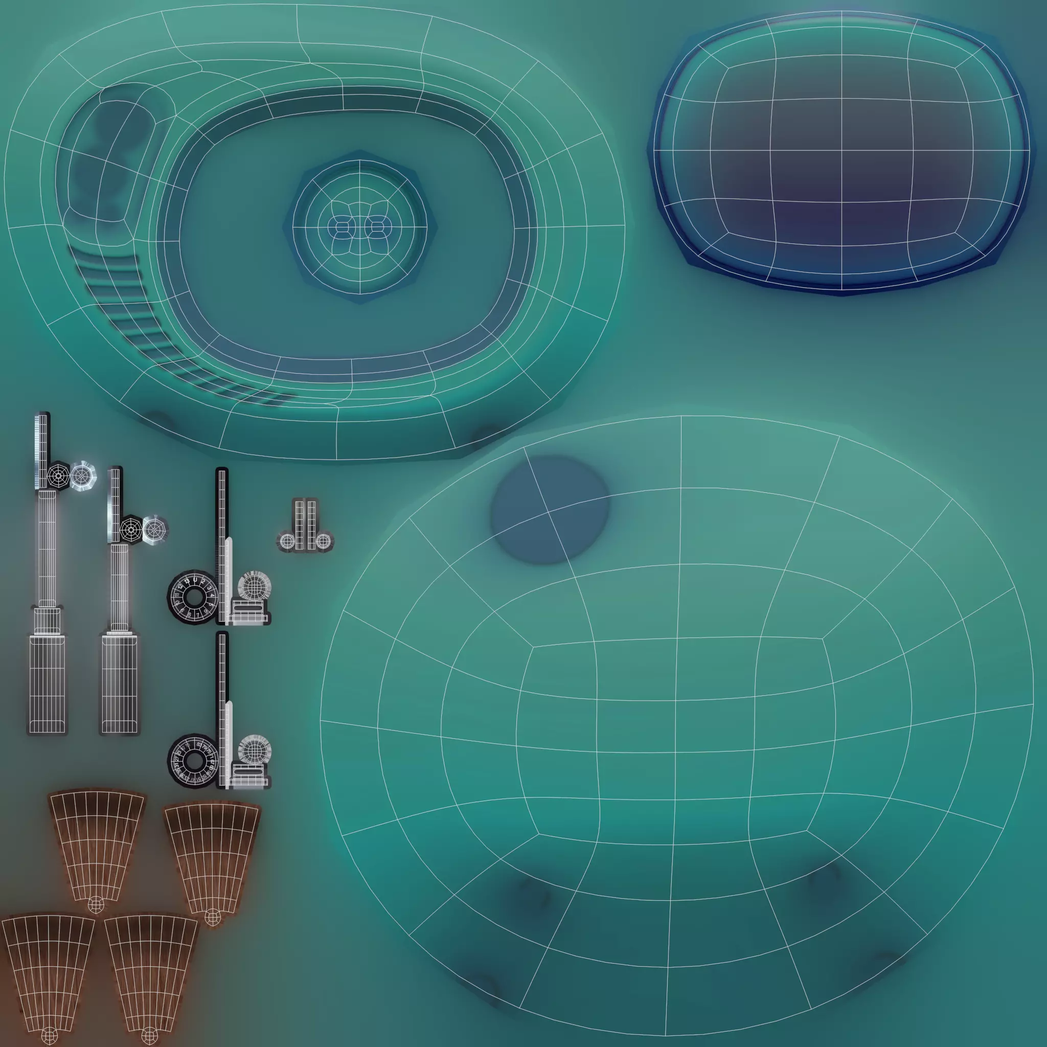 Retro TV Low-poly 3D model_11