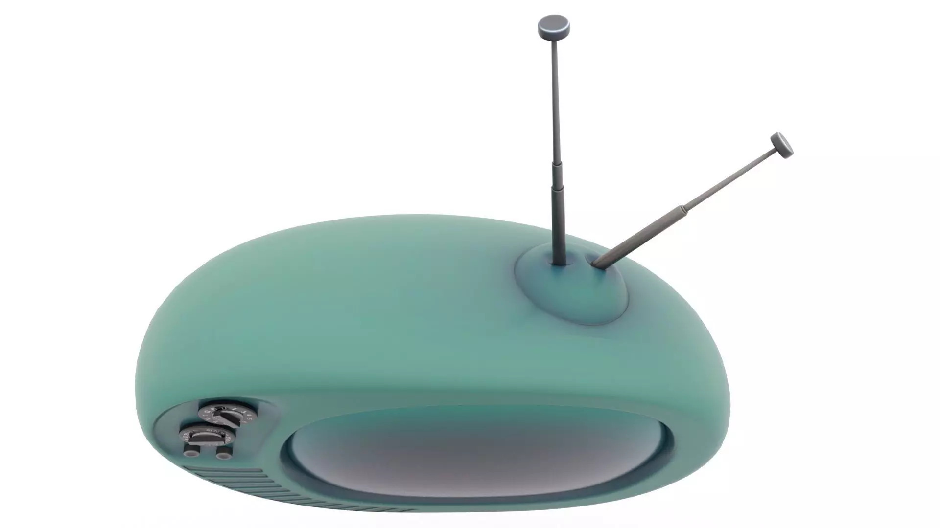 Retro TV Low-poly 3D model_5