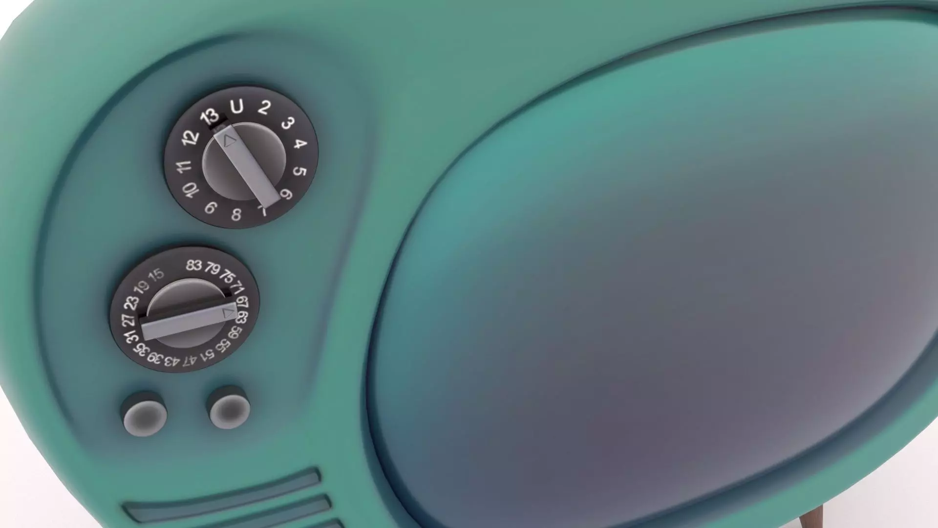 Retro TV Low-poly 3D model_6