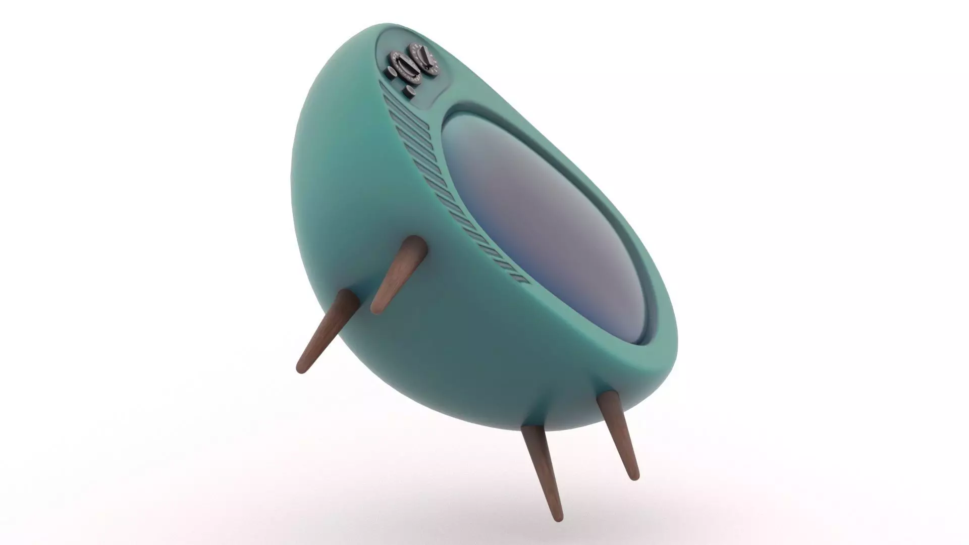 Retro TV Low-poly 3D model_4