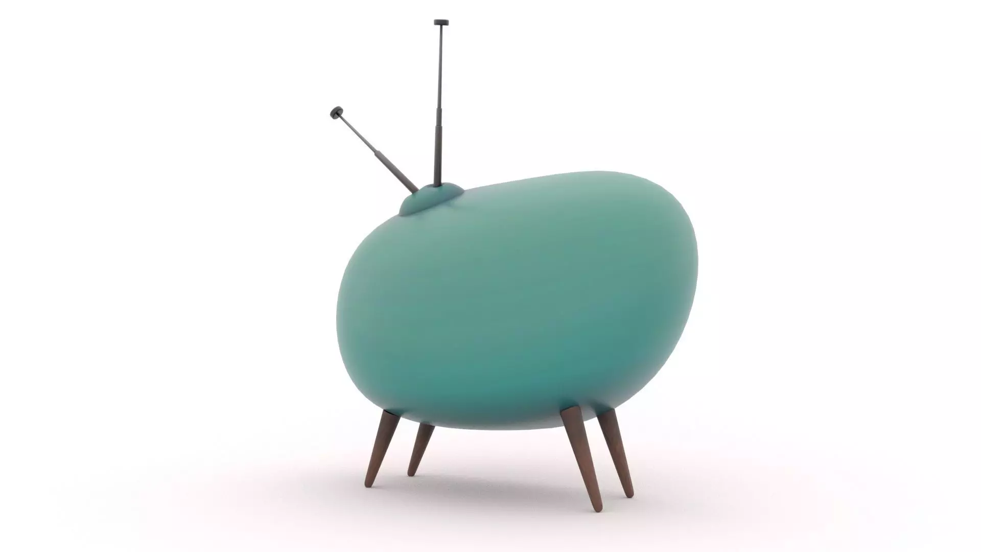 Retro TV Low-poly 3D model_3