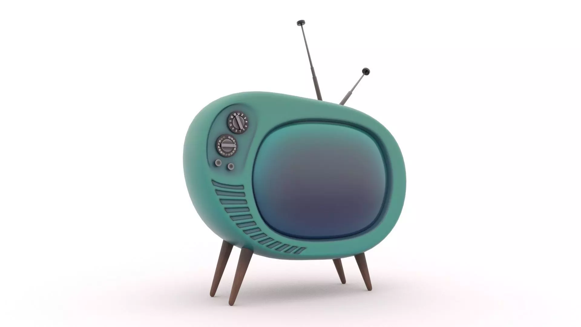 Retro TV Low-poly 3D model_1