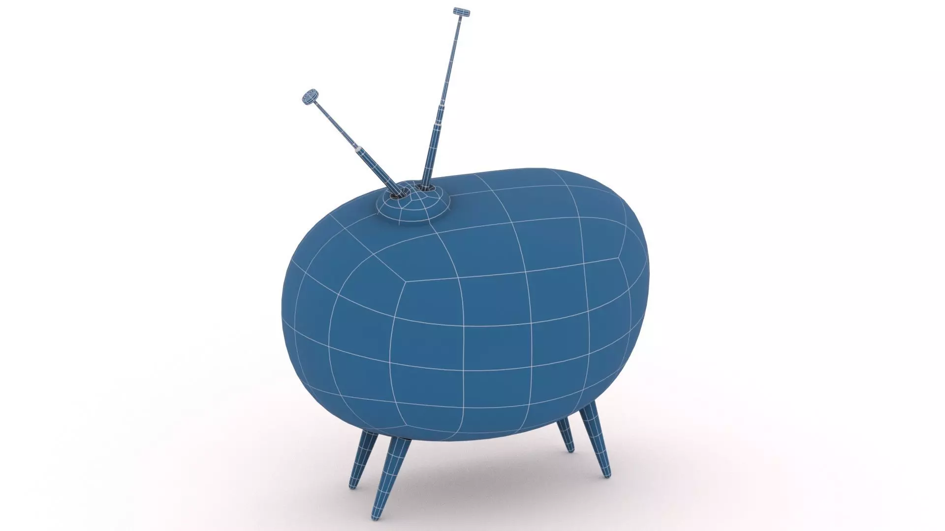 Retro TV Low-poly 3D model_9