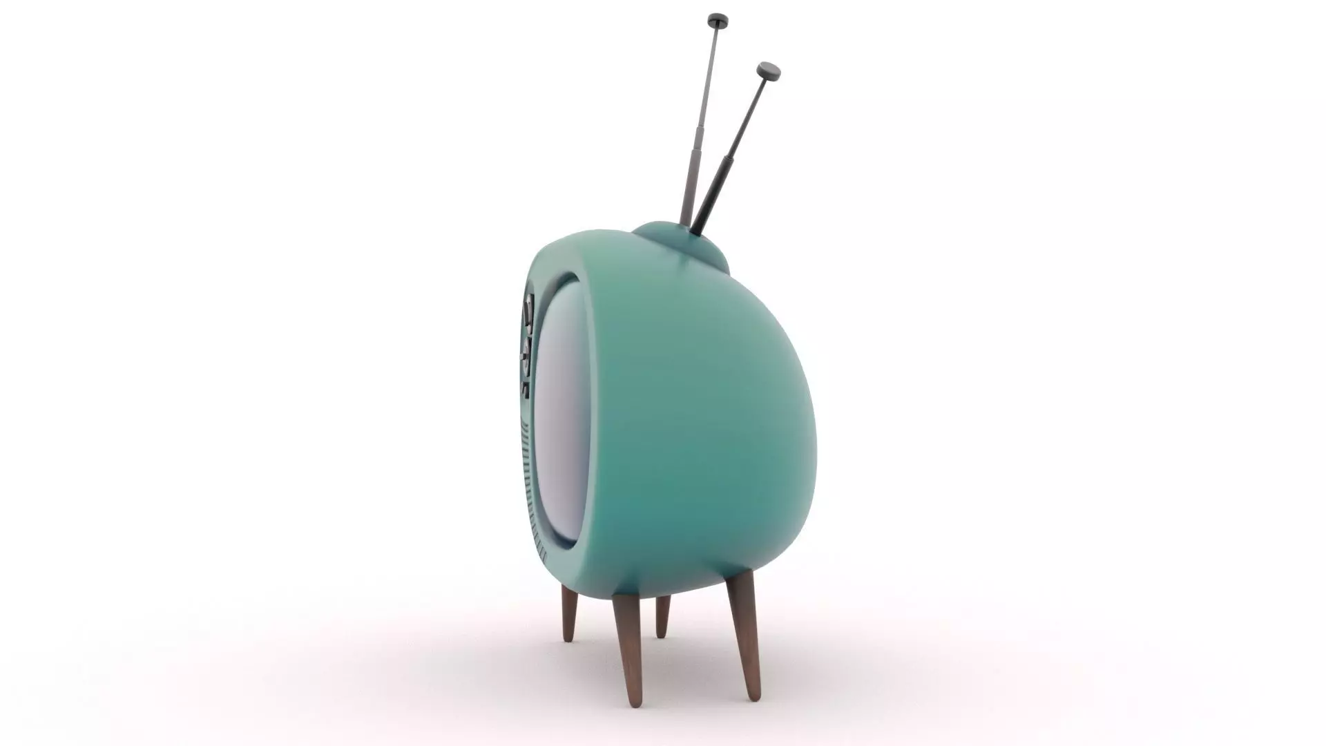 Retro TV Low-poly 3D model_2