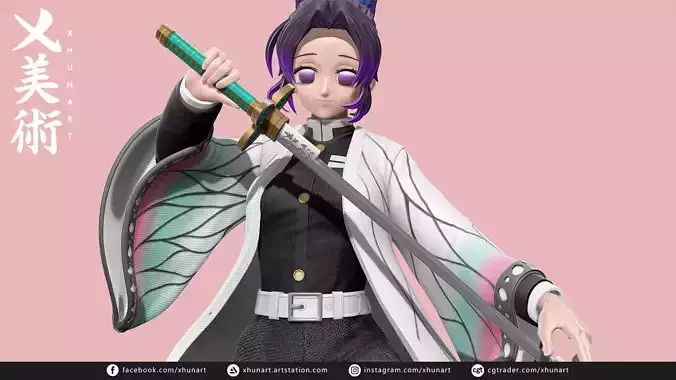 Shinobu Kocho - Demon Slayer kimetsu no yaiba STL 3D print model