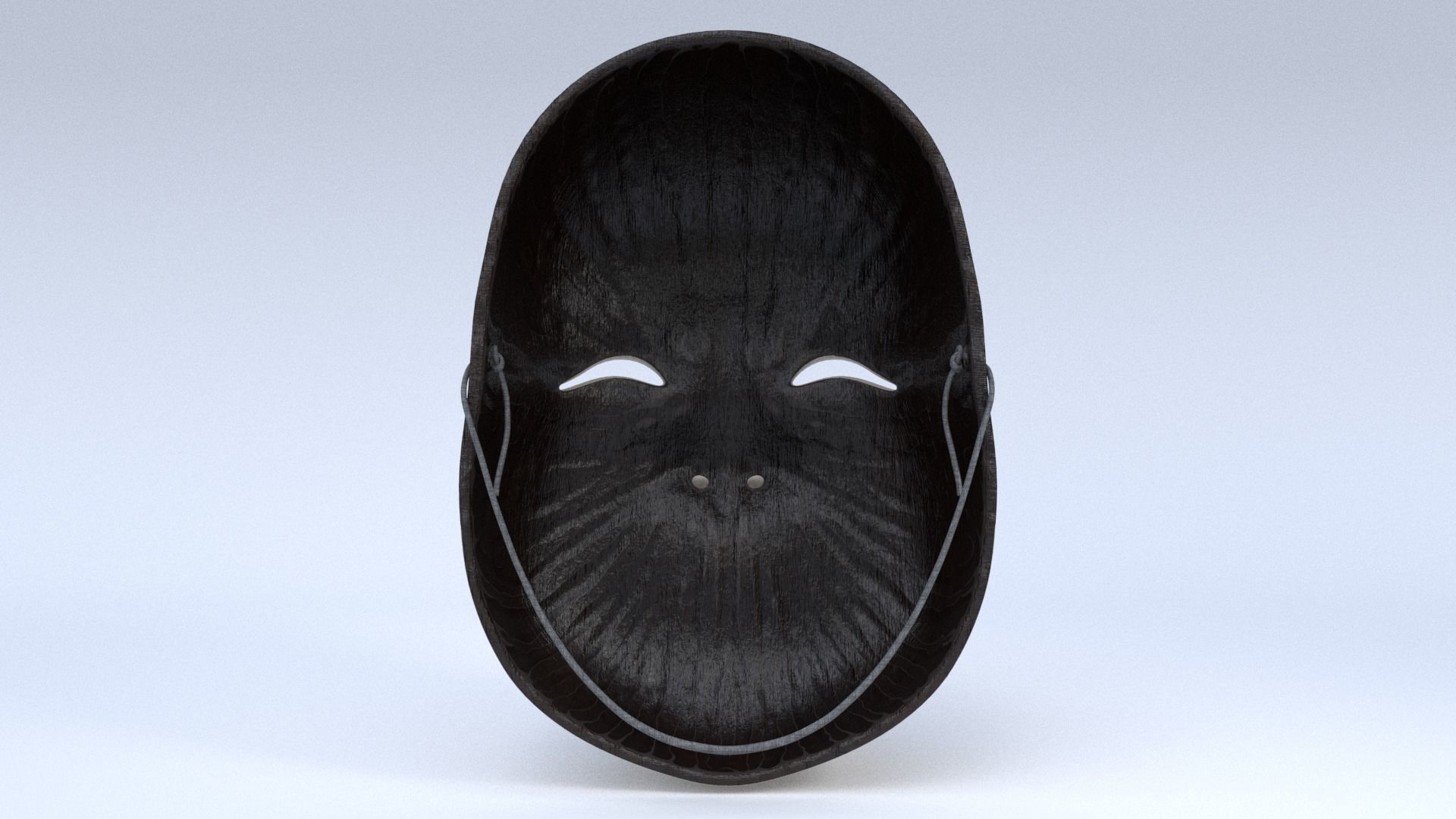 Japanese Okame - Otafuku Noh mask Low-poly 3D model_11