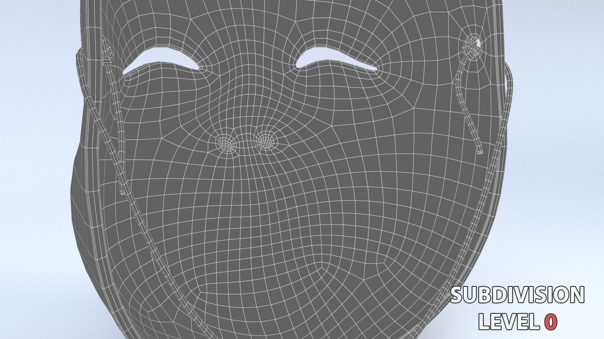 Japanese Okame - Otafuku Noh mask Low-poly 3D model_32