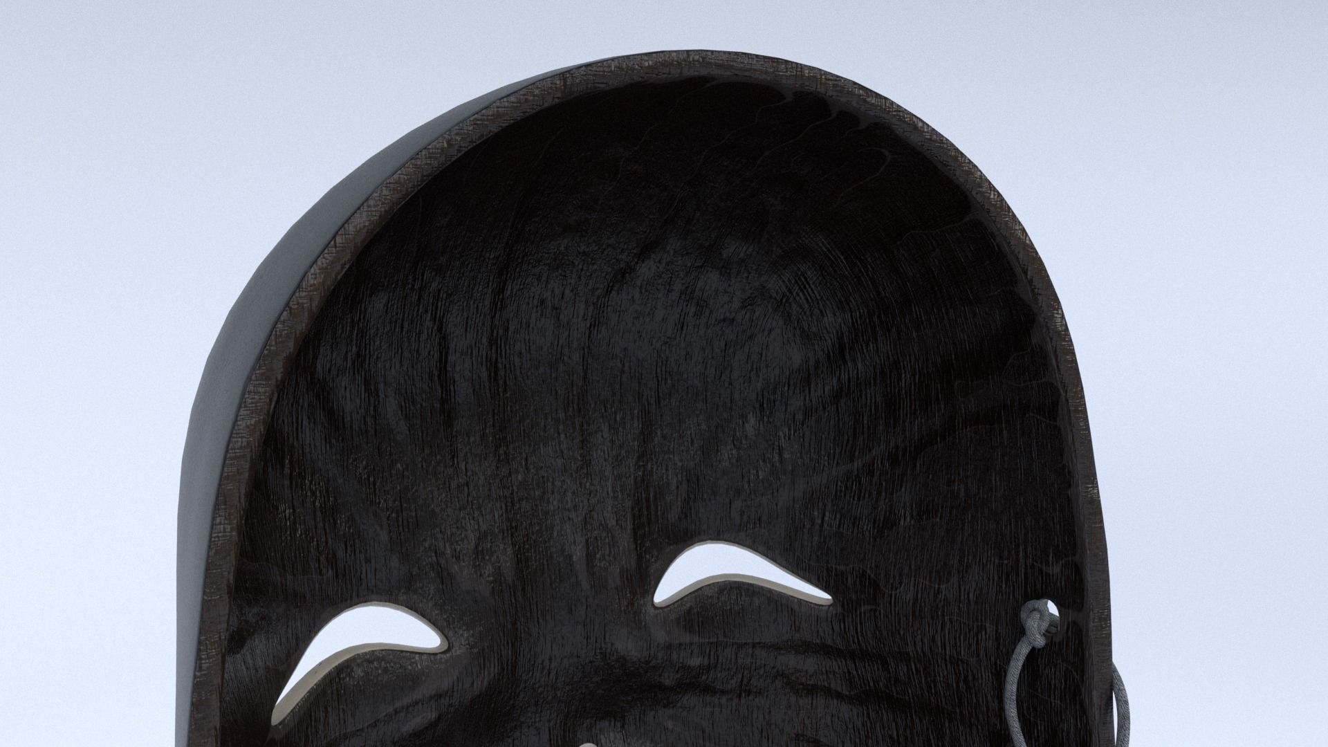 Japanese Okame - Otafuku Noh mask Low-poly 3D model_8