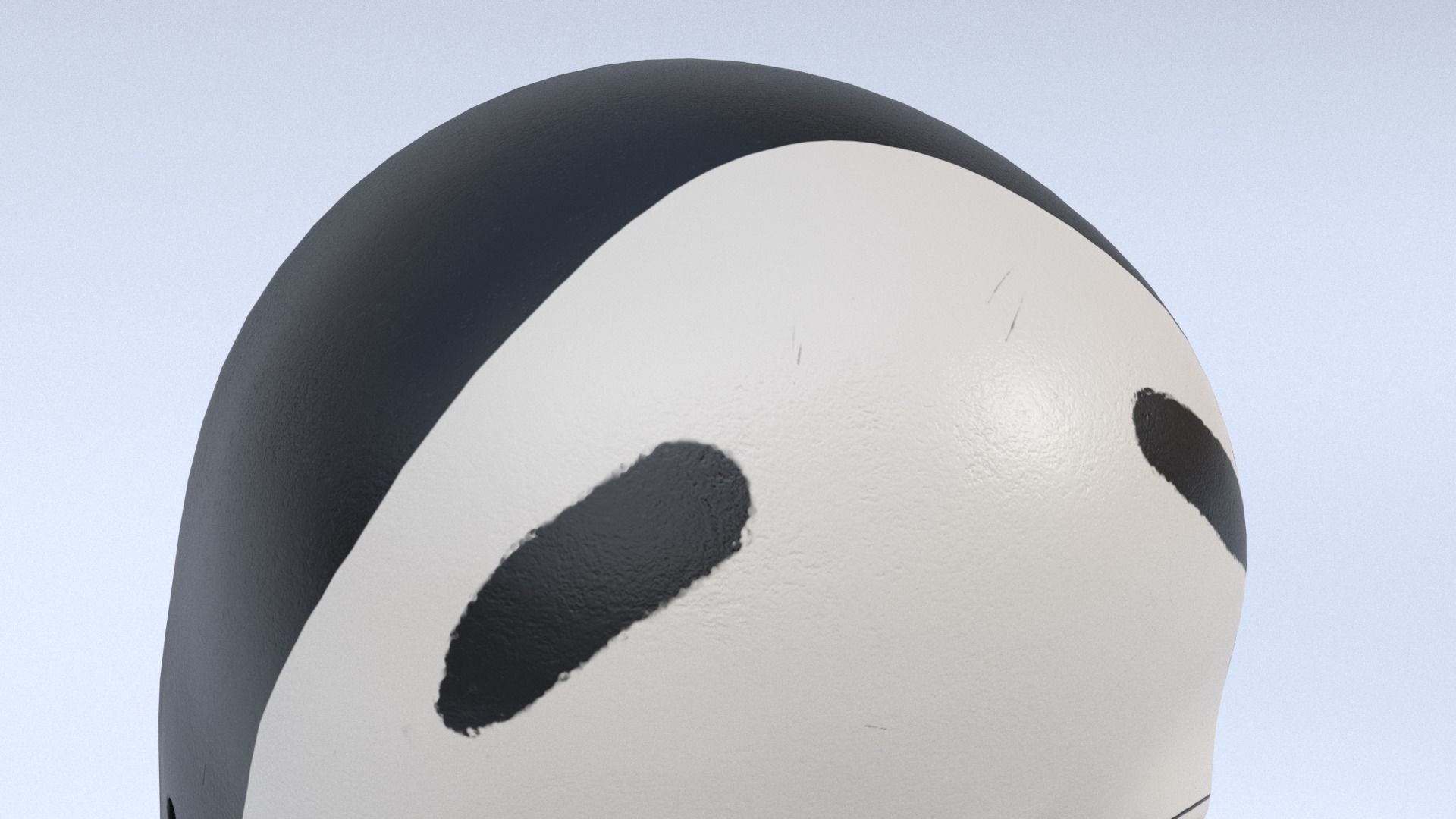 Japanese Okame - Otafuku Noh mask Low-poly 3D model_1