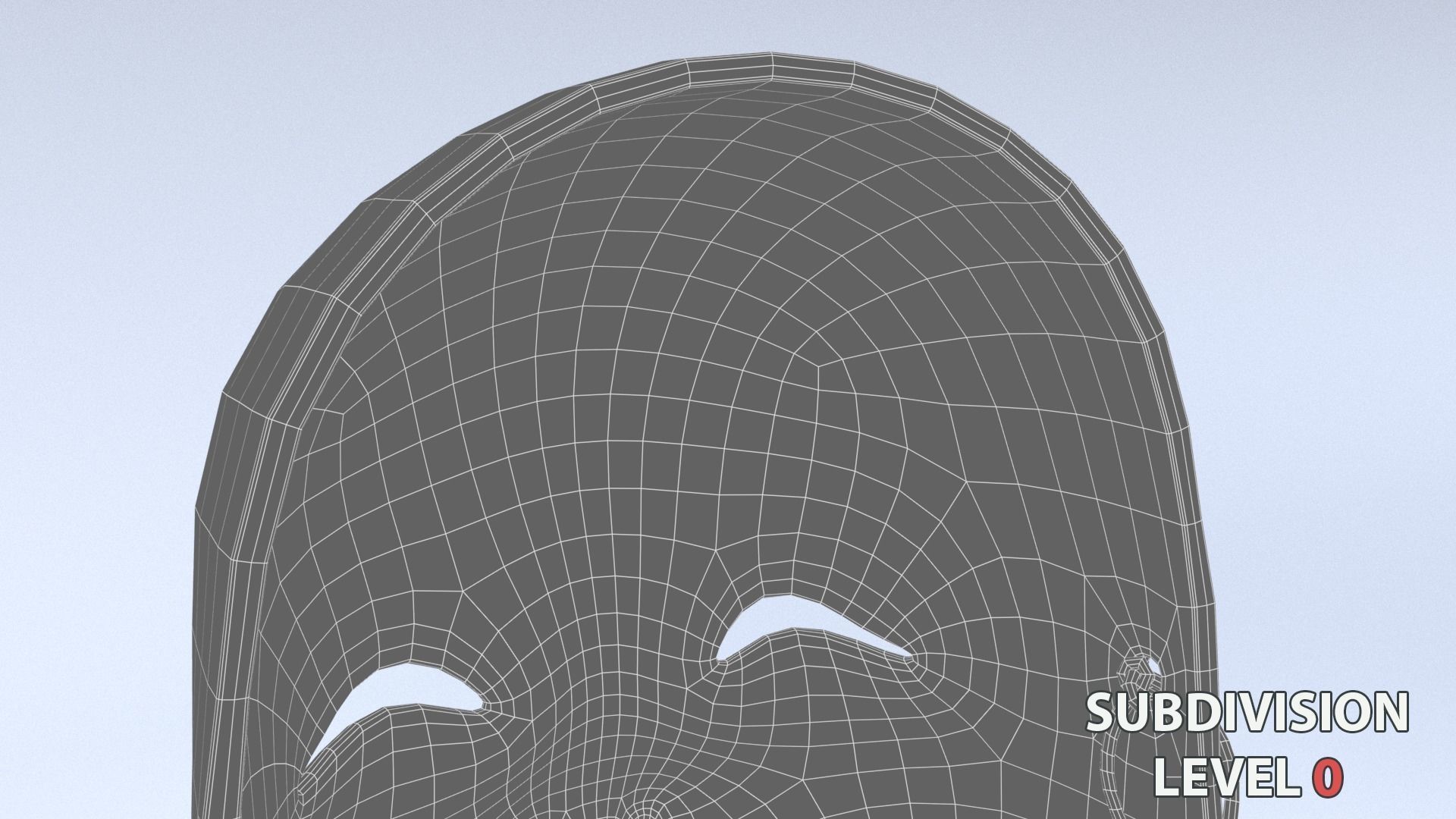 Japanese Okame - Otafuku Noh mask Low-poly 3D model_30