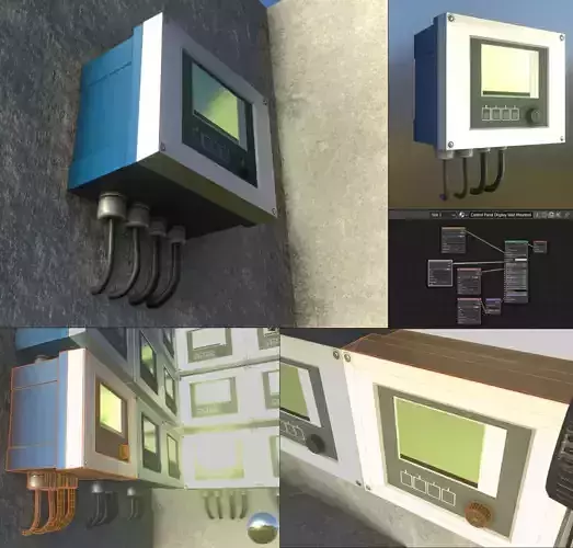 Control Panel Display Wall Mounted  Low-poly 3D model