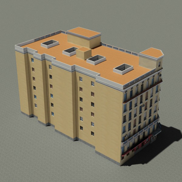 Building apartment - apartment Low-poly 3D model_2