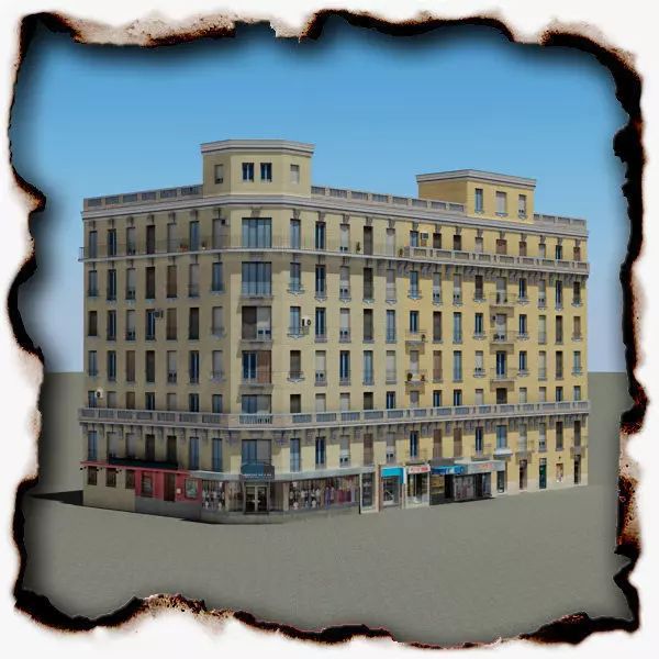 Building apartment - apartment Low-poly 3D model_0