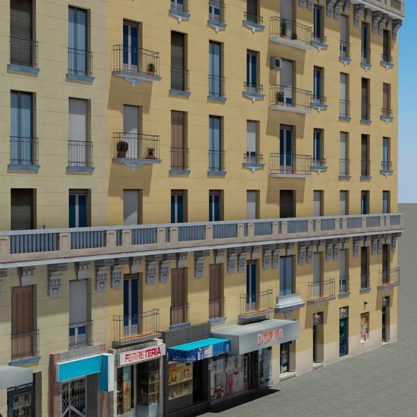 Building apartment - apartment Low-poly 3D model_3