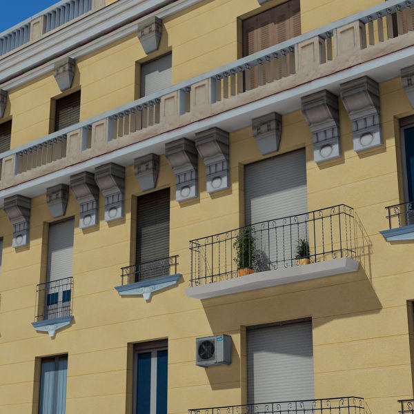 Building apartment - apartment Low-poly 3D model_8