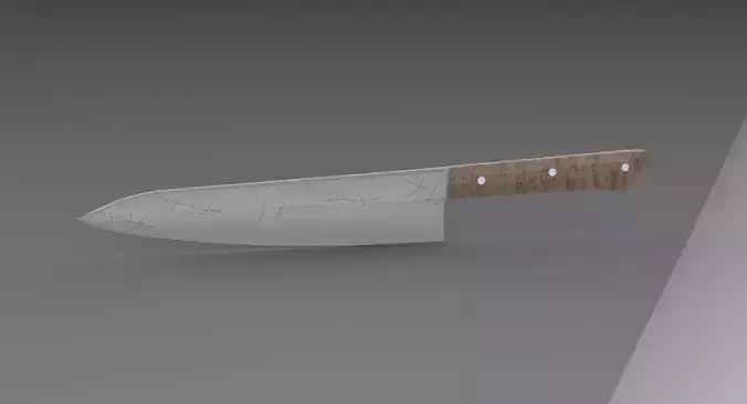 Horror Kitchen Knife Low-poly 3D model