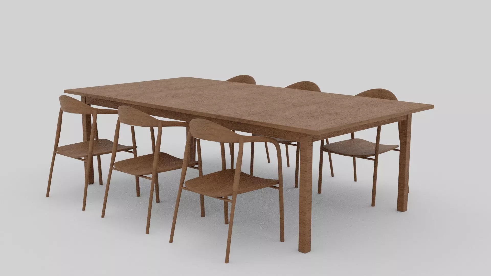 dinning set dining table with six chairs Free 3D model