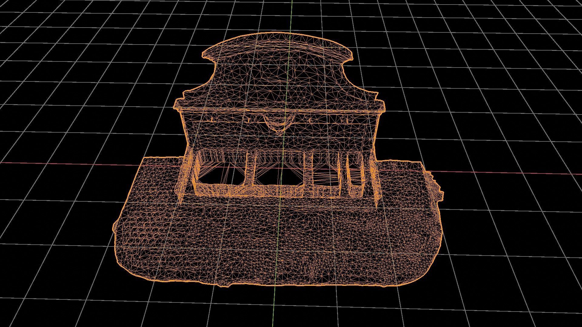 Photo-Scanned French Fountain Low-poly 3D model_6