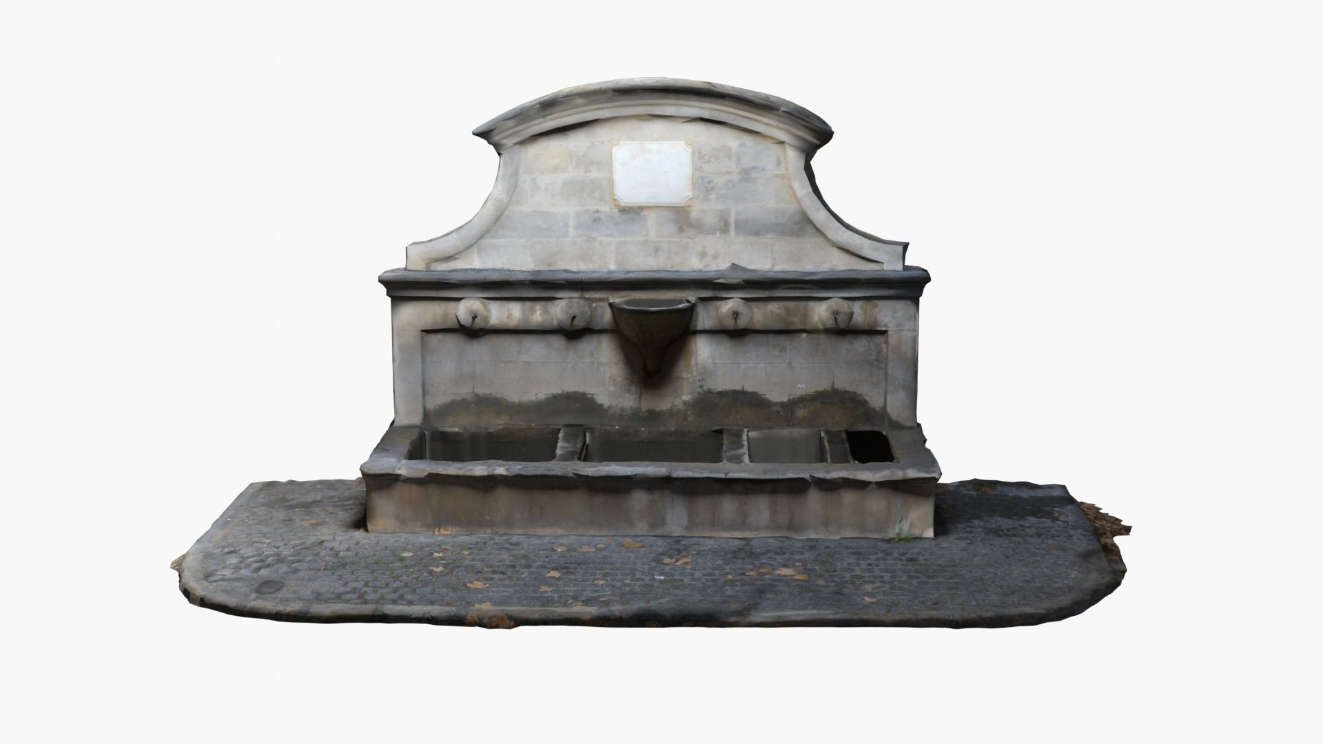 Photo-Scanned French Fountain Low-poly 3D model_5