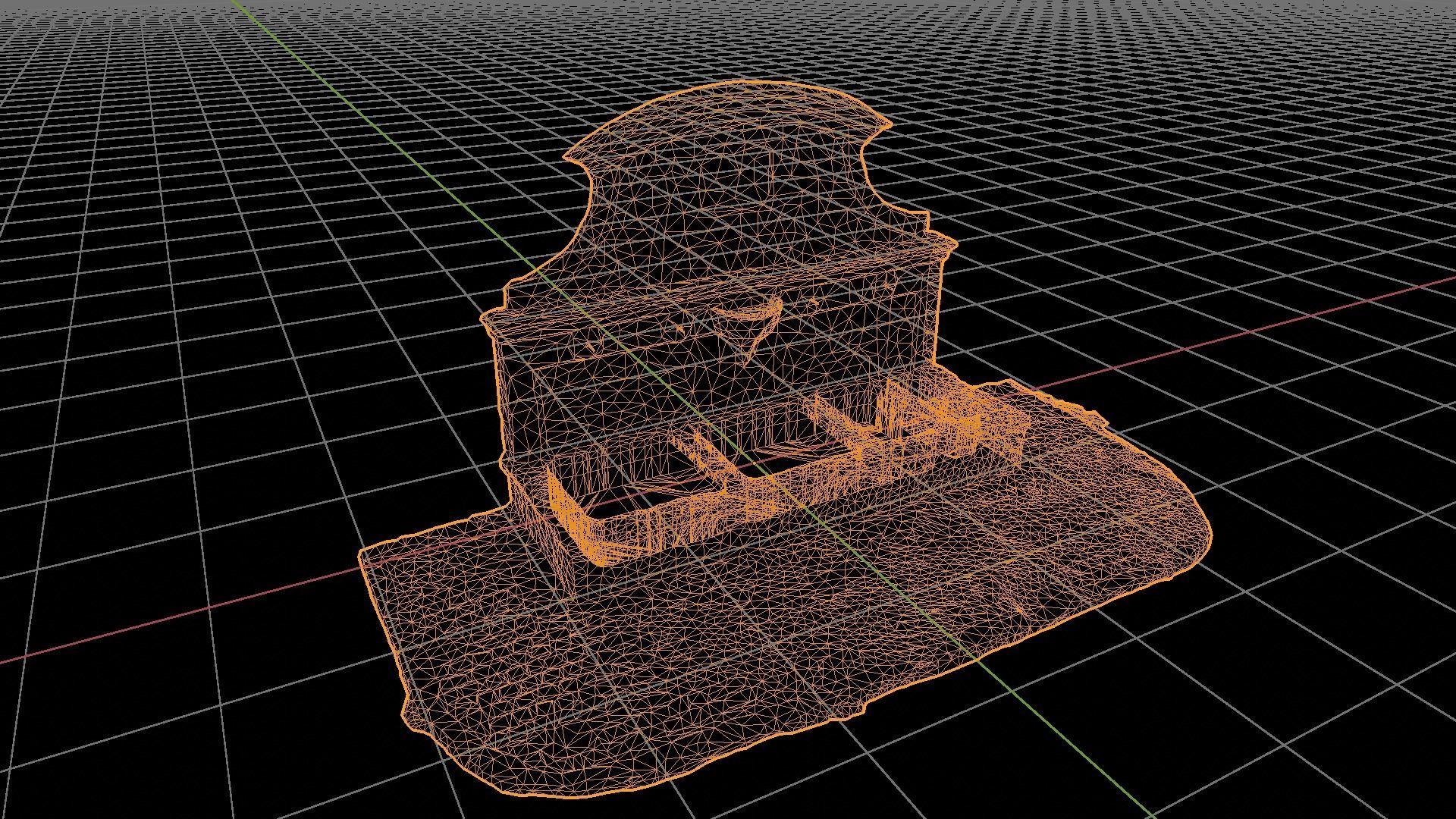 Photo-Scanned French Fountain Low-poly 3D model_7