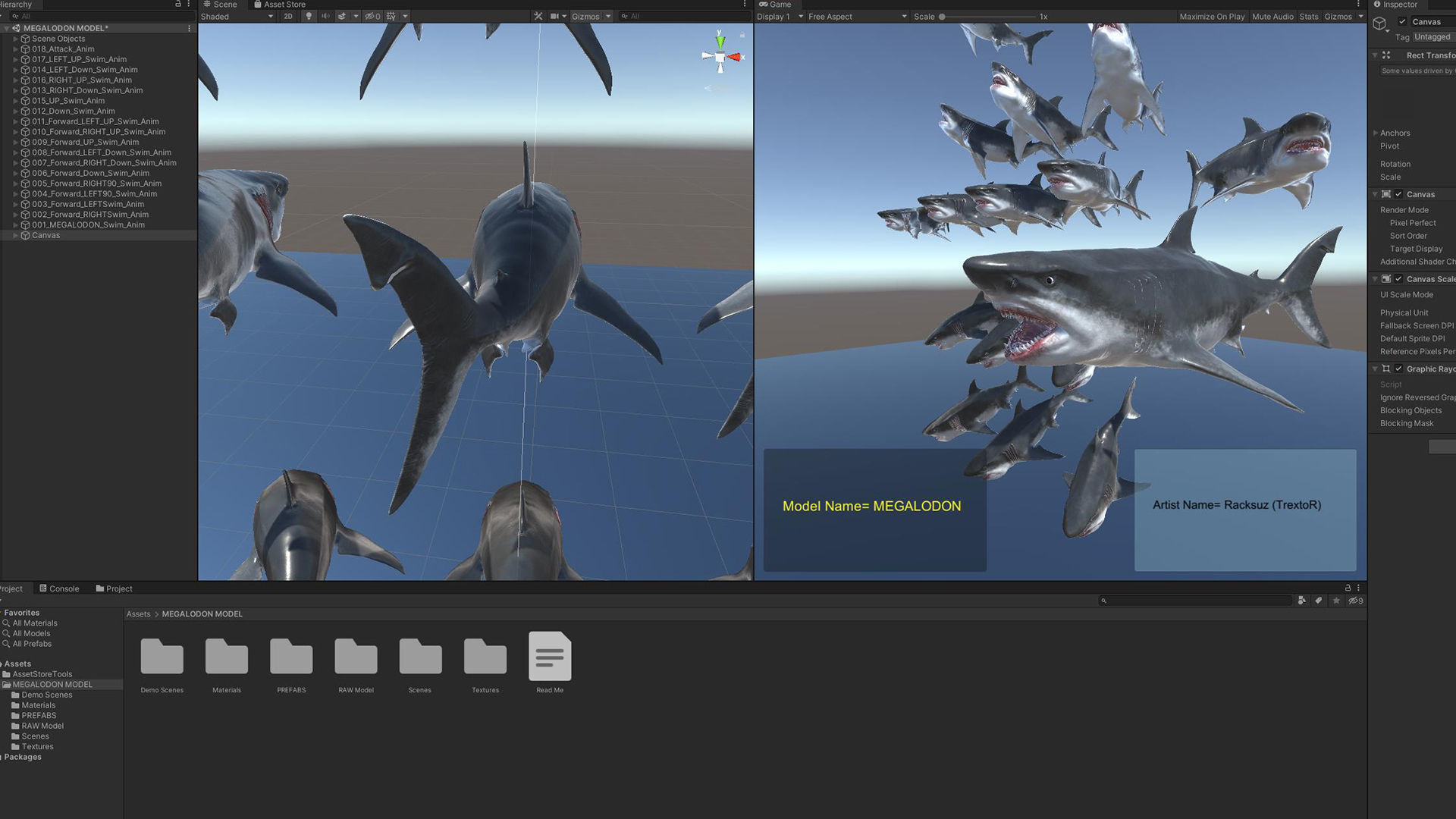 Dinosaur MEGALODON - Sea Monster Series 5 Low-poly 3D model_10