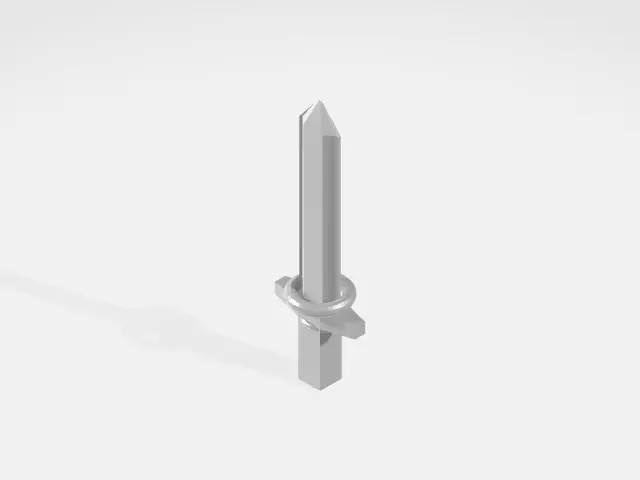 sword metal spike 3D model_0