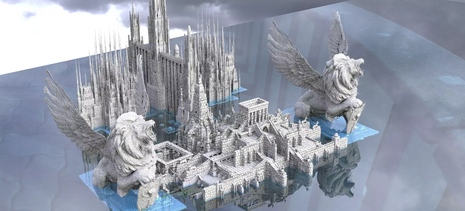 Scifi Future City City Atlantis 3D model_0
