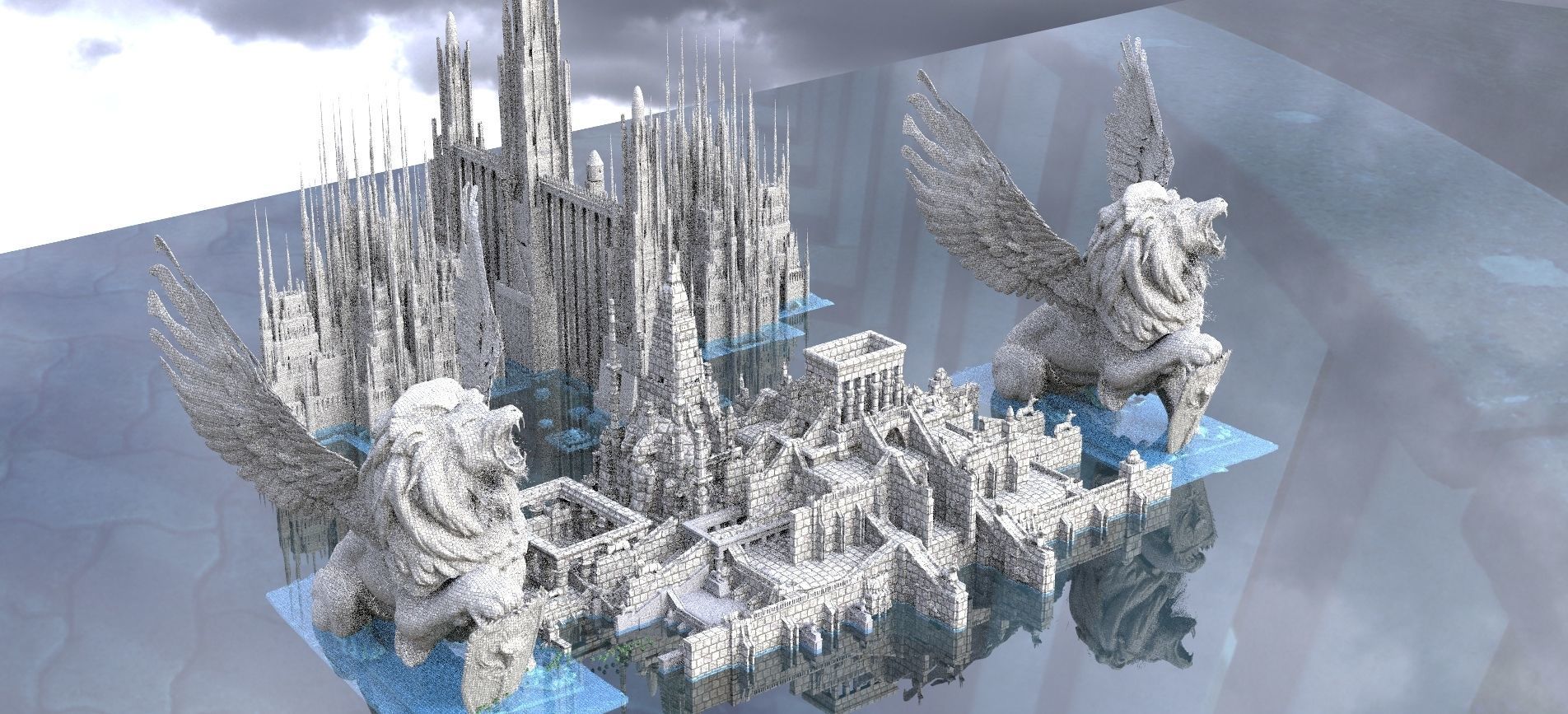 Scifi Future City City Atlantis 3D model_1