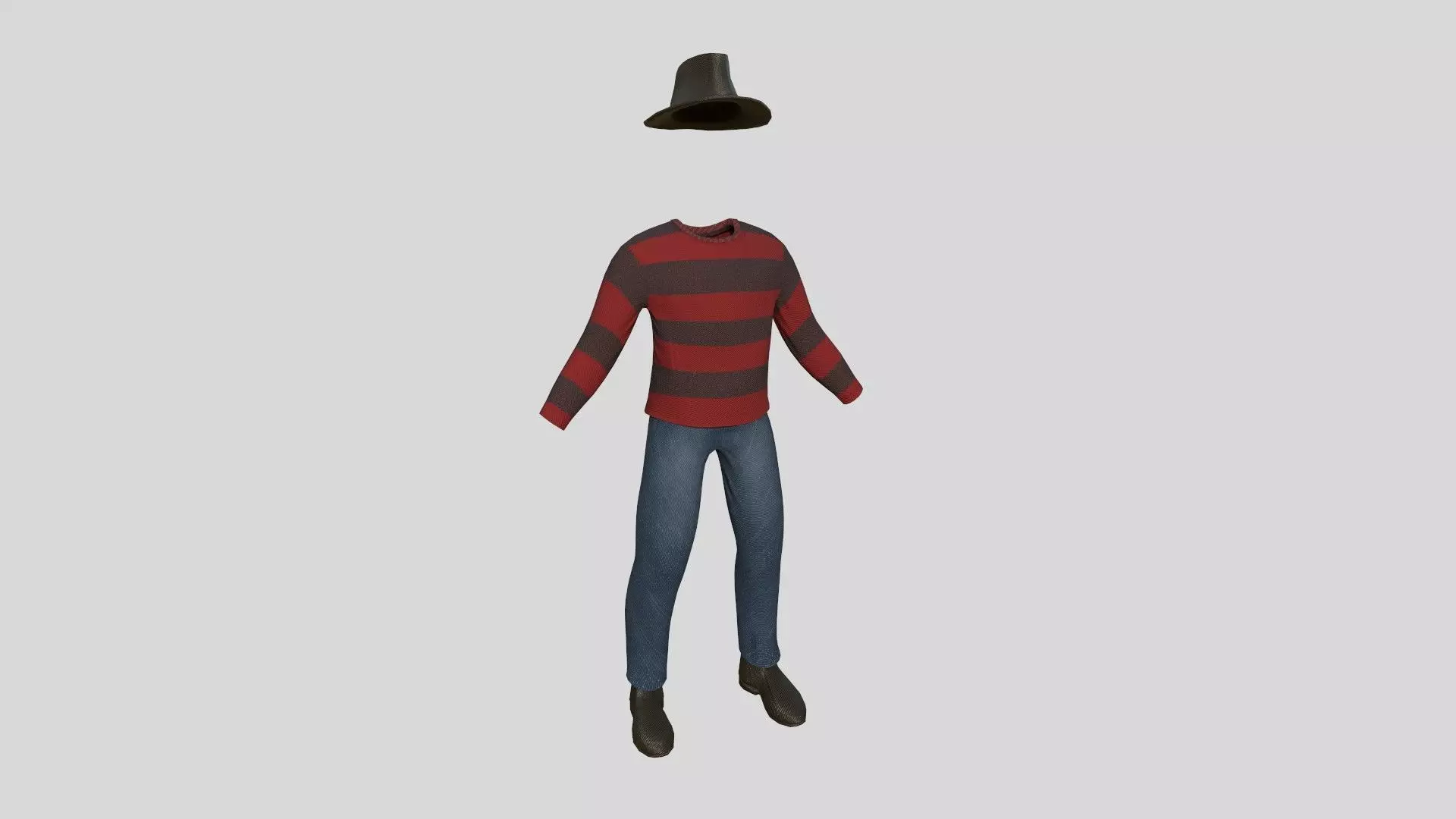 Freddy Krueger Costume 03 Jeans - Character Design Fashion Low-poly 3D model