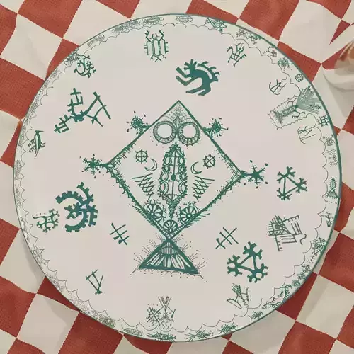 Folk plate Free low-poly 3D model