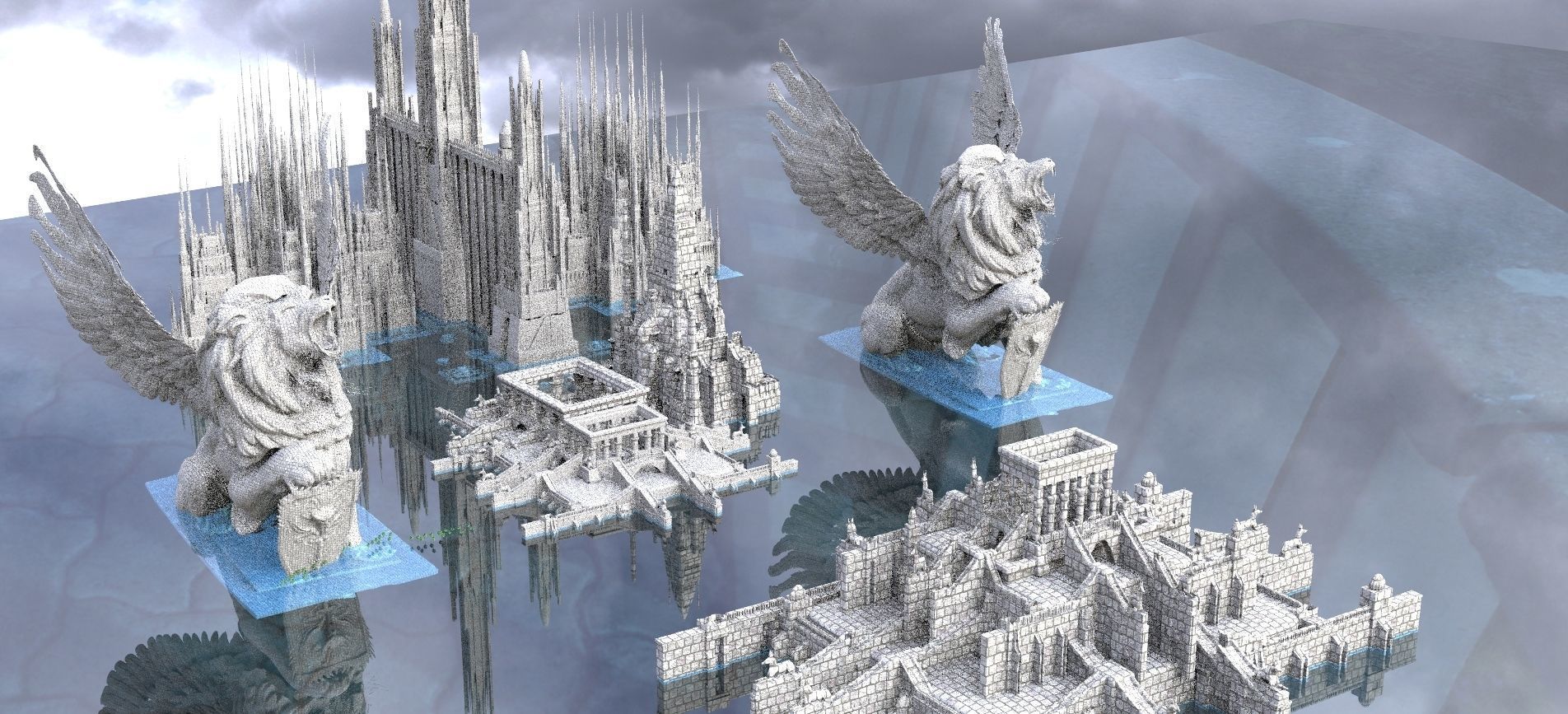 Future City Fantasy Utopia 3D model_1