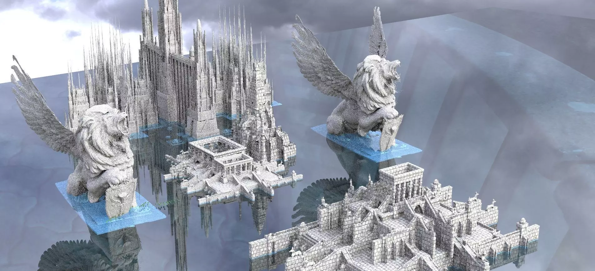 Future City Fantasy Utopia 3D model_0