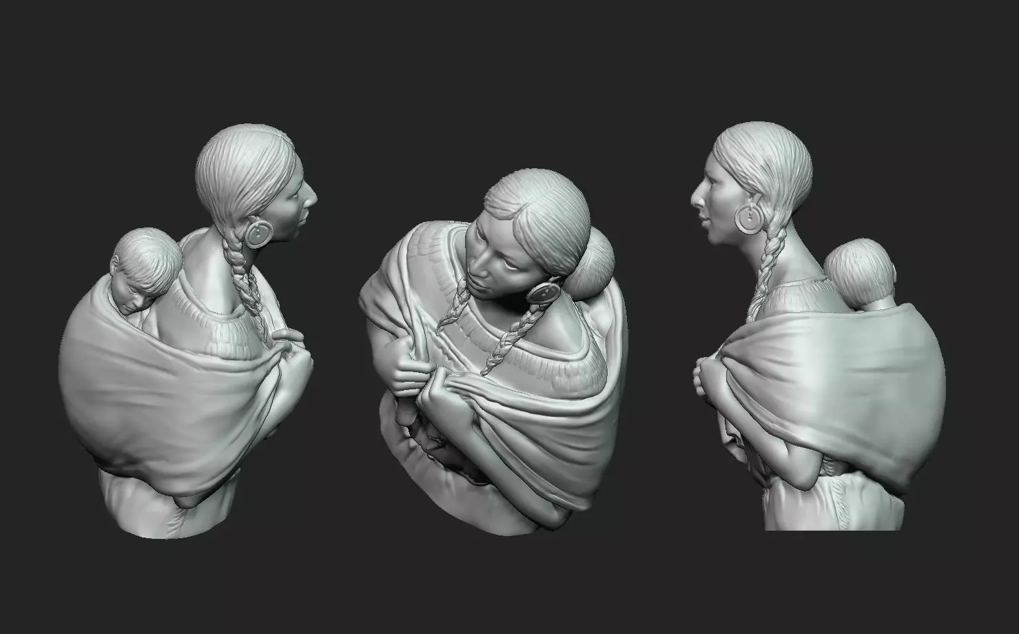 Native American Mother 3D print model