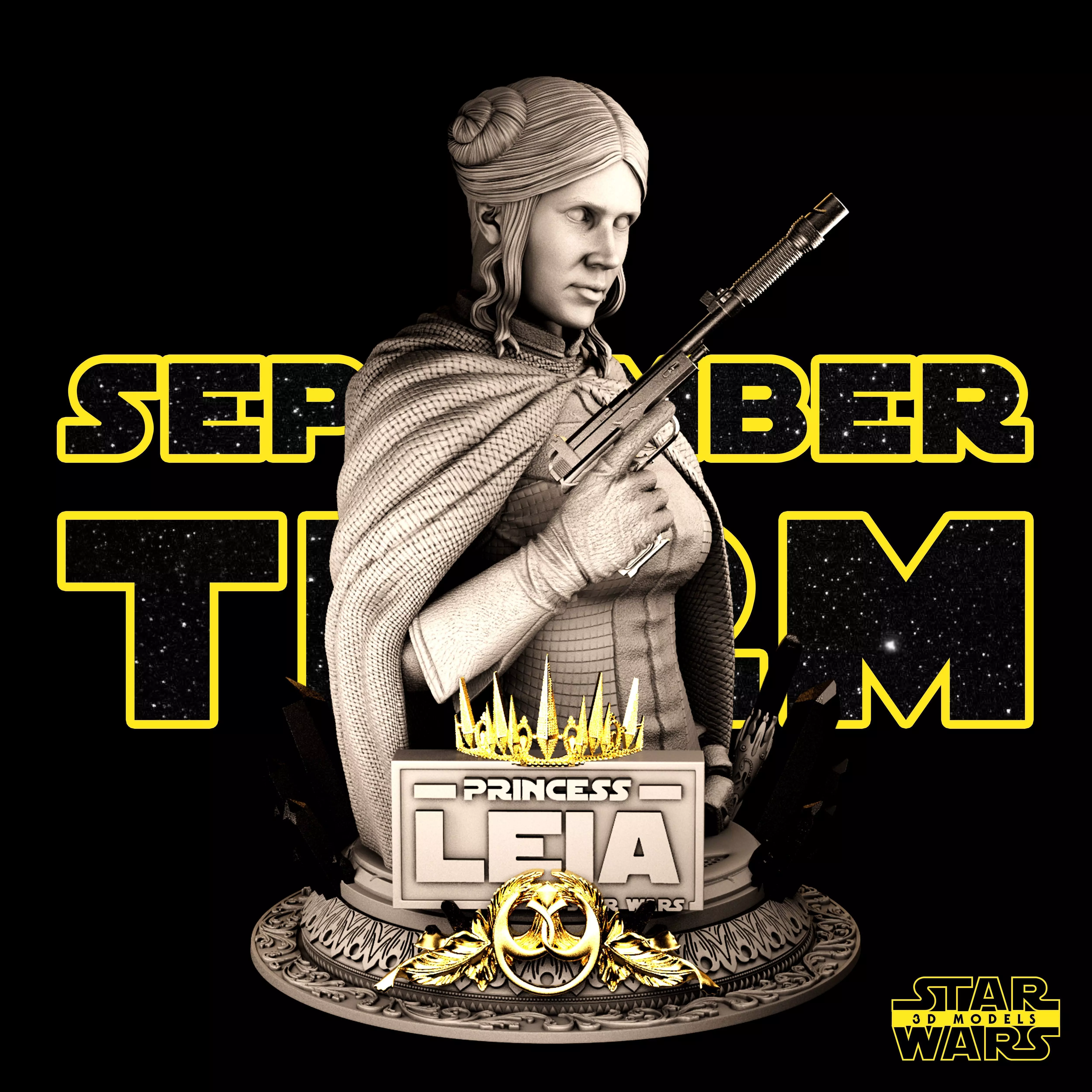 Leia Bust - Tested and Ready for 3D printing Free 3D print model