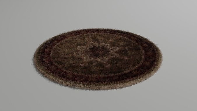 Silk Round Carpet 3D model