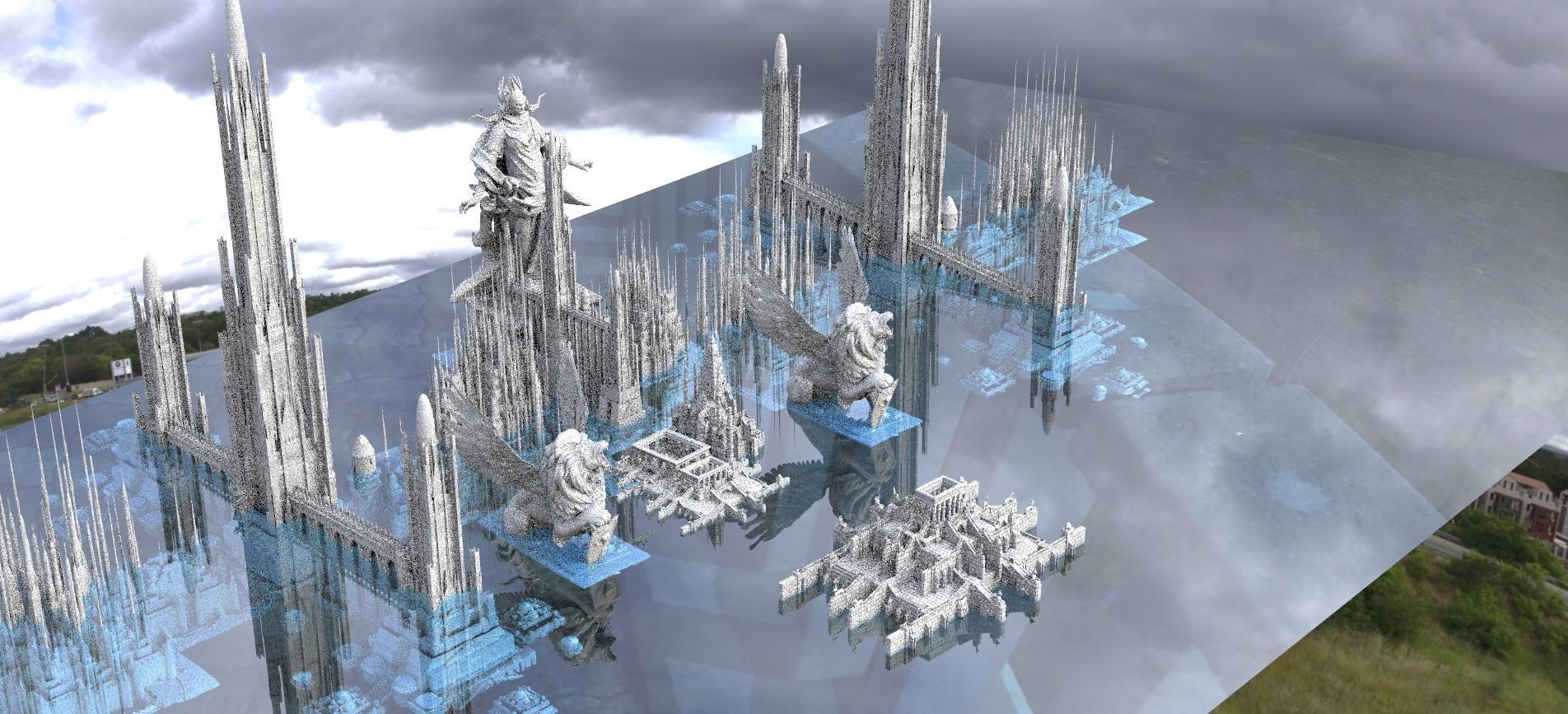 Sci-Fi Future Utopian Arch City 3D model_1