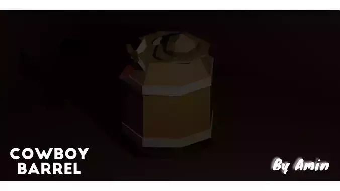 cowboy barel low poly
