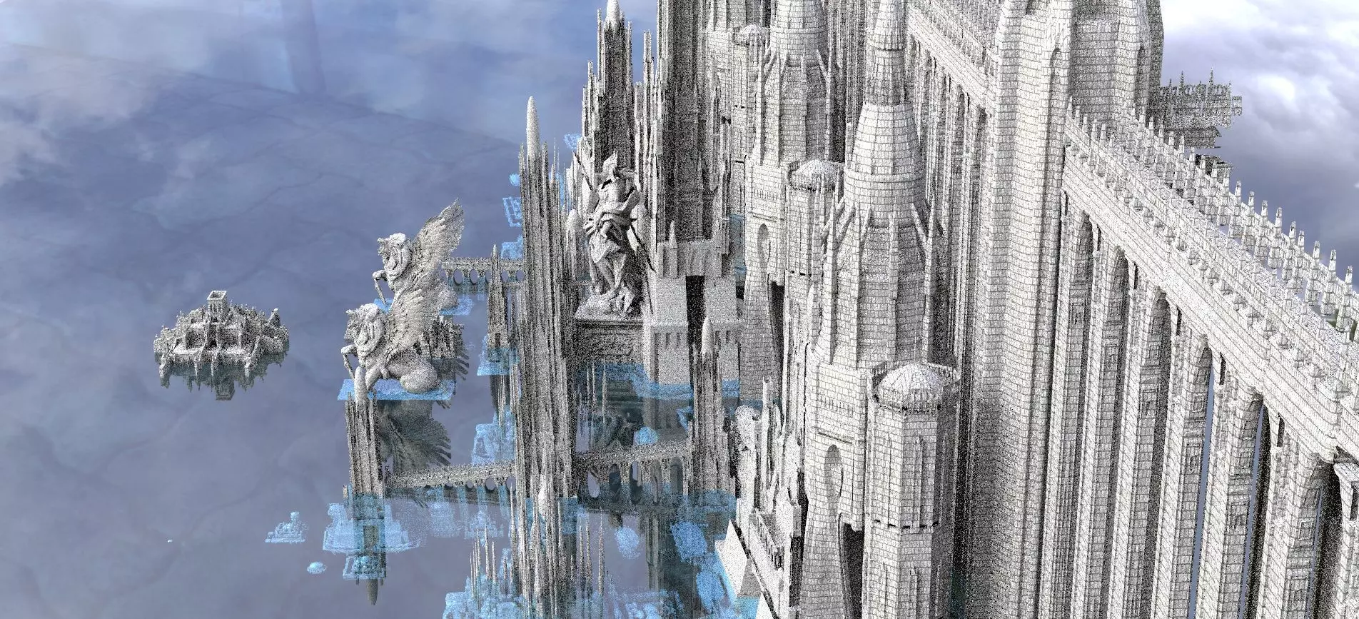 Huge Sci-Fi Future Utopian Aqueduct Arch City 3D model 3D model_0