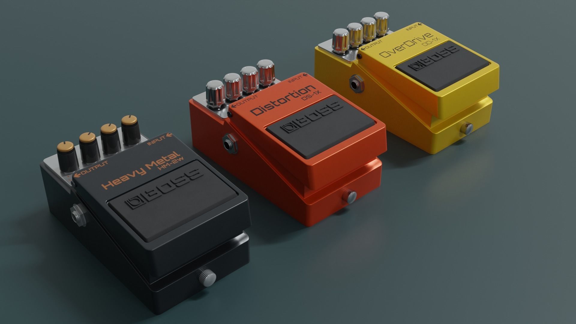 3 Guitar Pedal  3D model_1