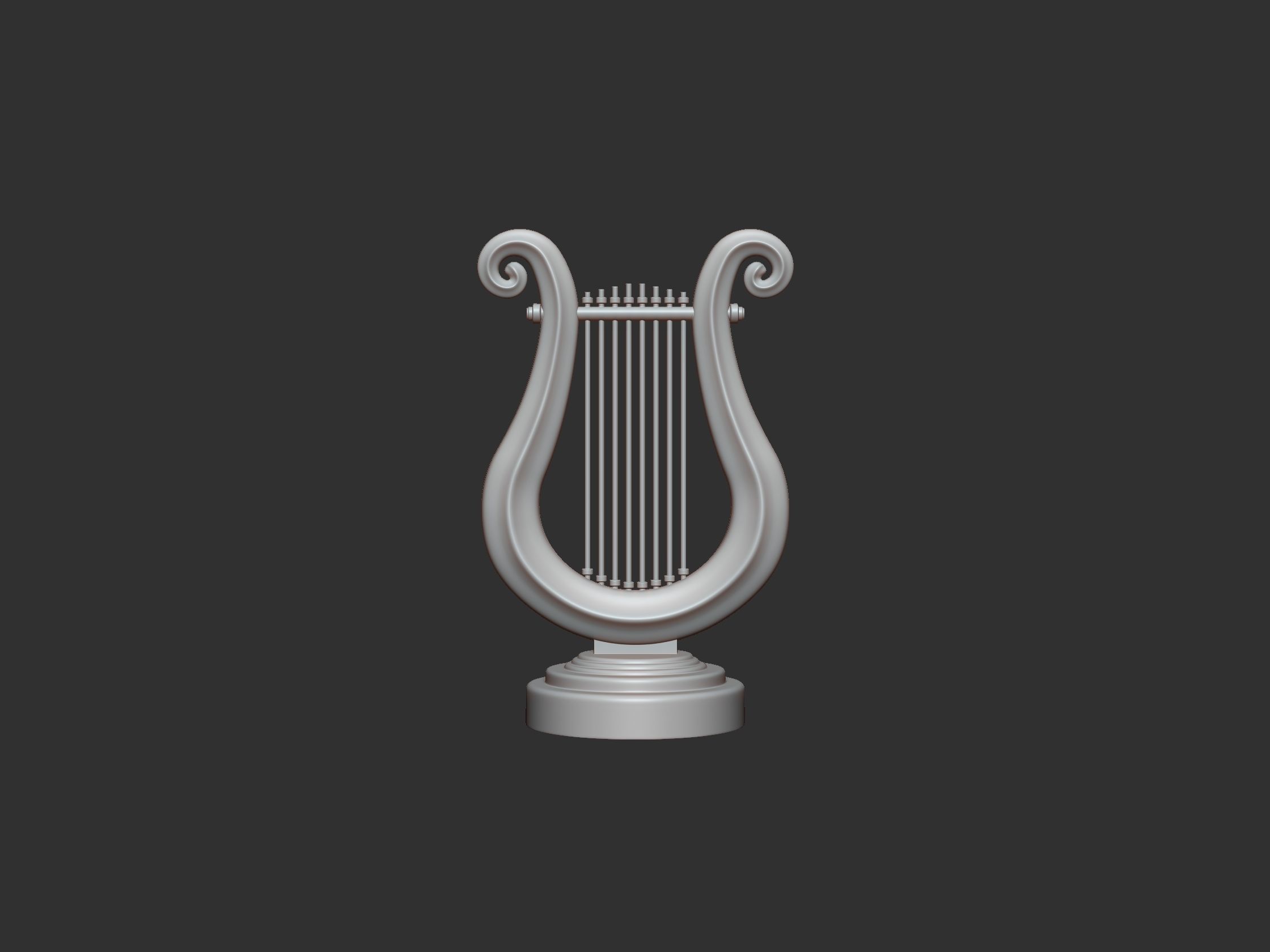 Golden Lyre 3D print model_2