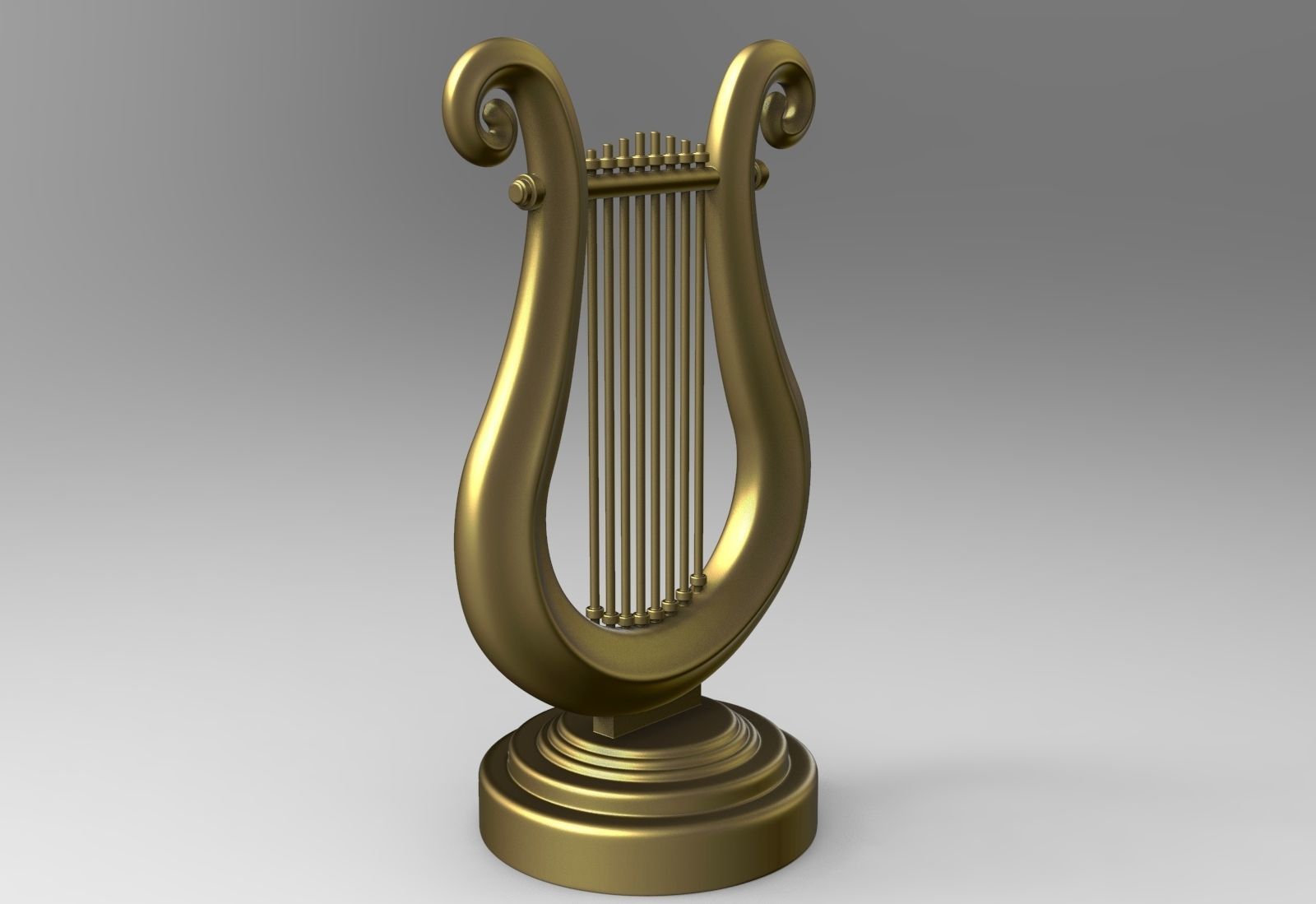 Golden Lyre 3D print model_1