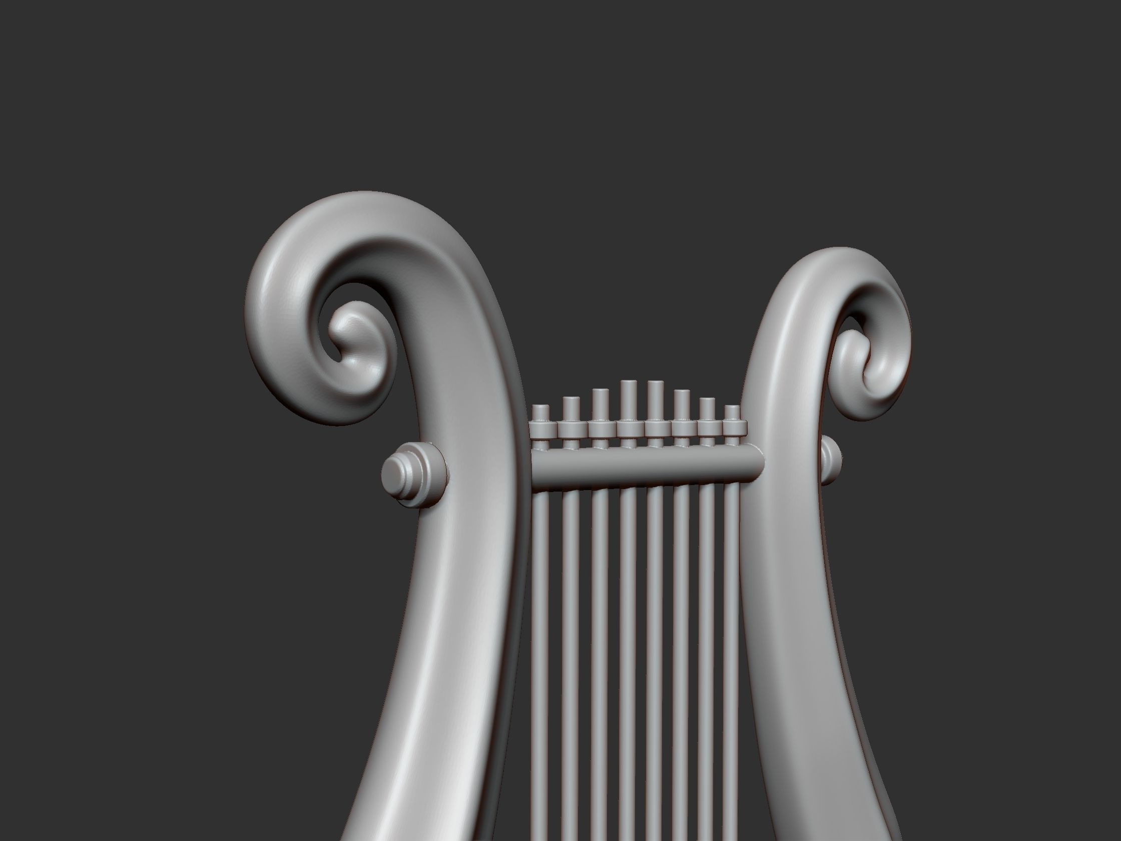 Golden Lyre 3D print model_6