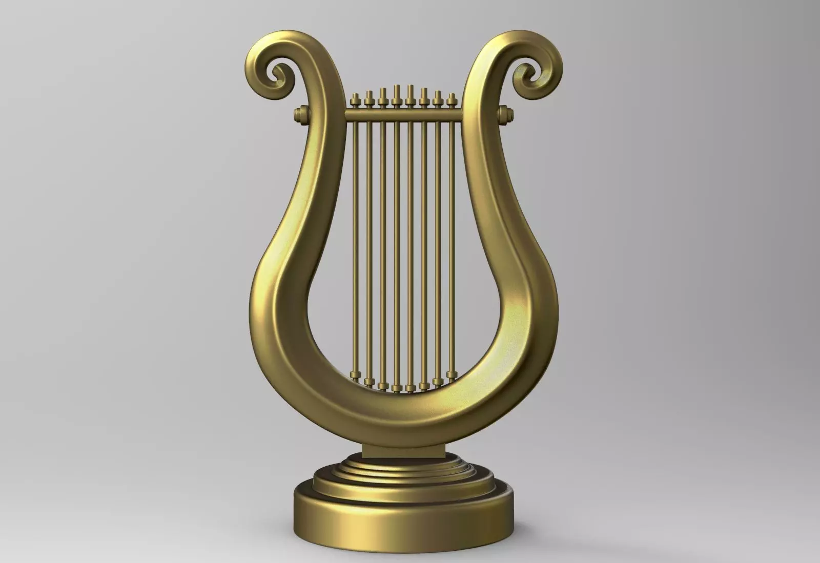 Golden Lyre 3D print model_0