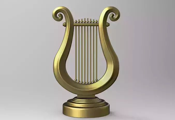 Golden Lyre 3D print model